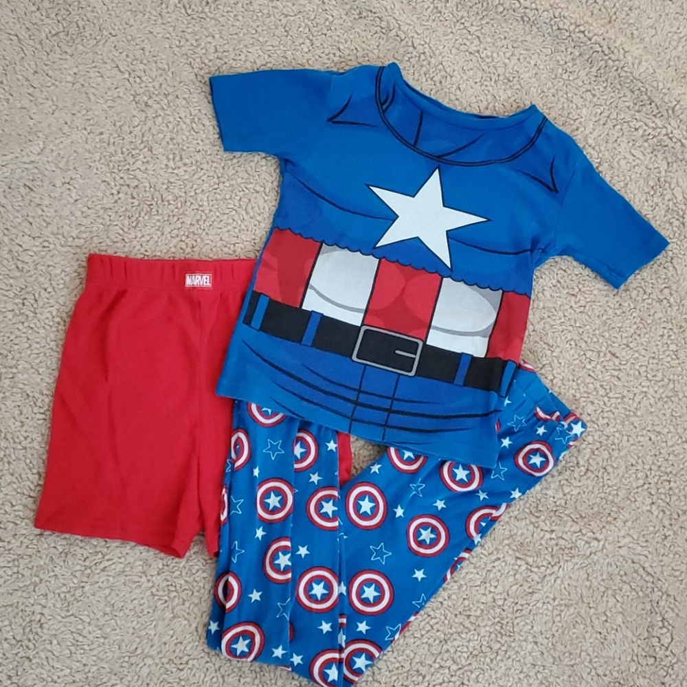 Marvel Captain America Pajamas Boys Size 8